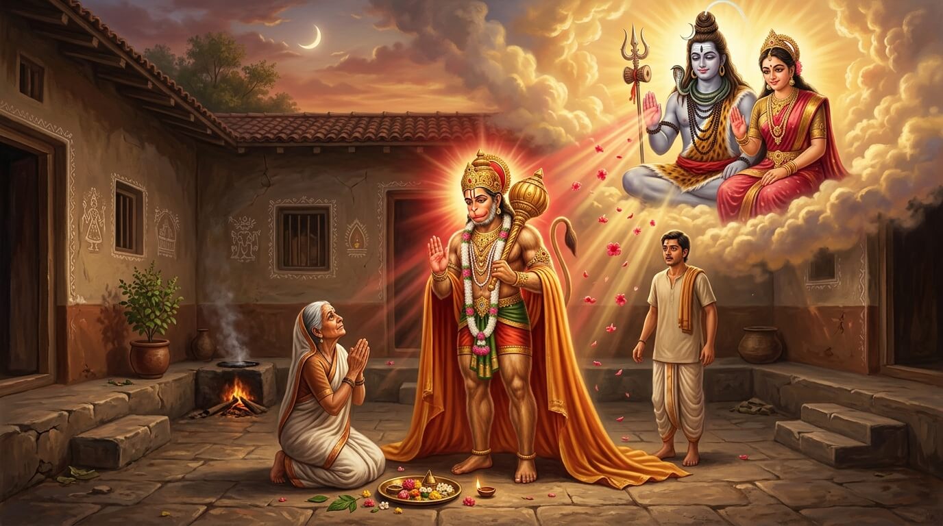 भौम प्रदोष व्रत कथा: वृद्धा भक्त की अटूट श्रद्धा, हनुमान जी की परीक्षा और शिव कृपा से मंगल दोष मुक्ति