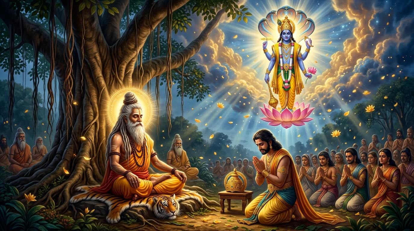पुत्रदा एकादशी व्रत कथा चित्र - महर्षि लोमश संवाद