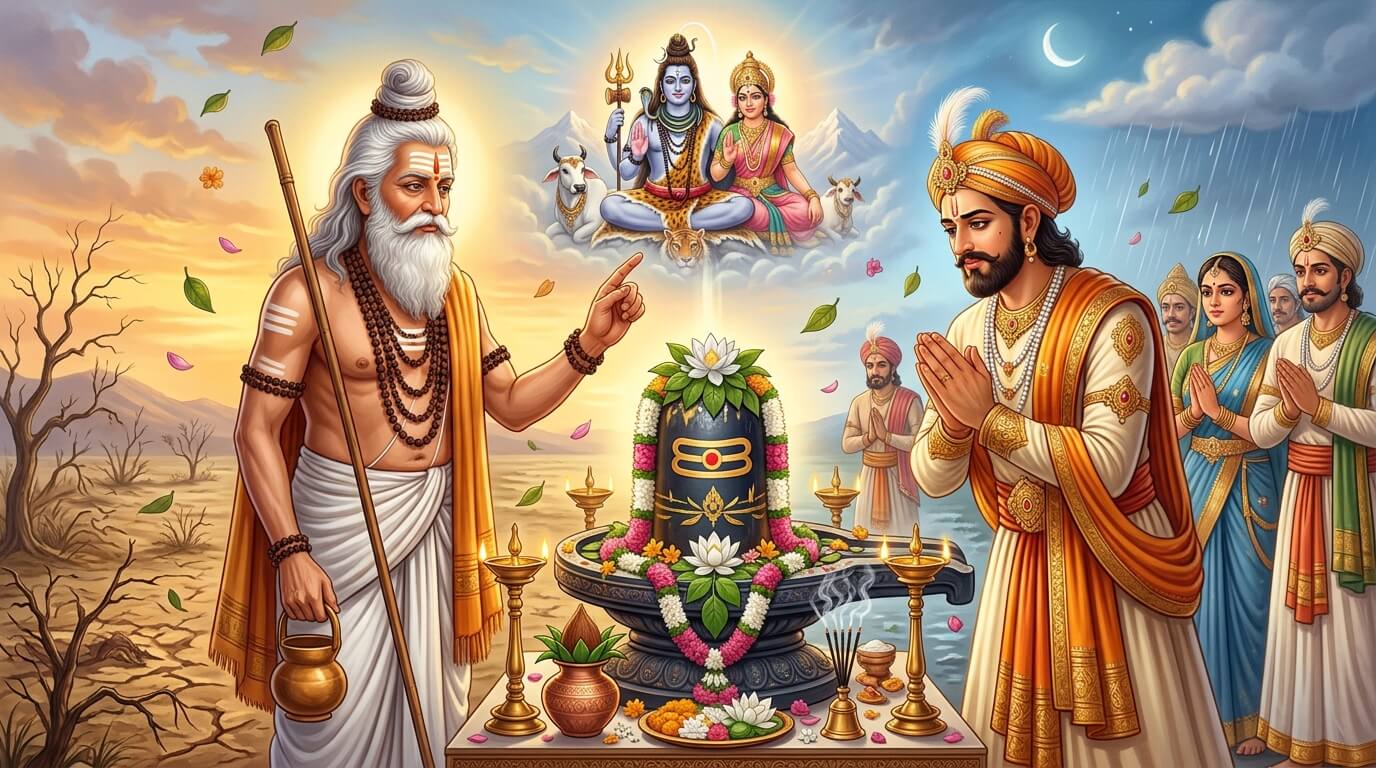 सोम प्रदोष व्रत कथा: राजा धर्मगुप्त की शिव भक्ति, अकाल का निवारण और मार्गशीर्ष में शिव कृपा की वर्षा