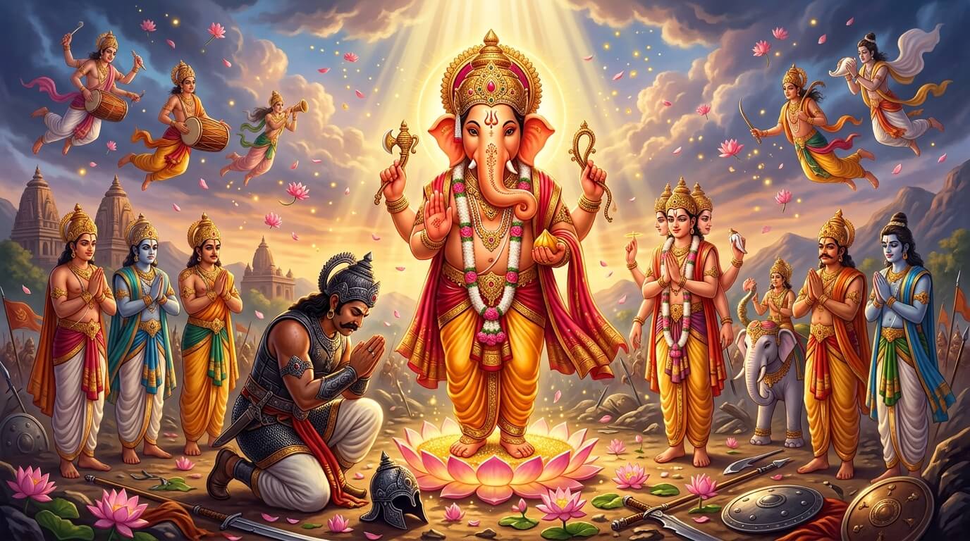 भगवान वक्रतुण्ड गणेश सिंहवाहन, वक्रतुण्ड संकष्टी चतुर्थी व्रत कथा