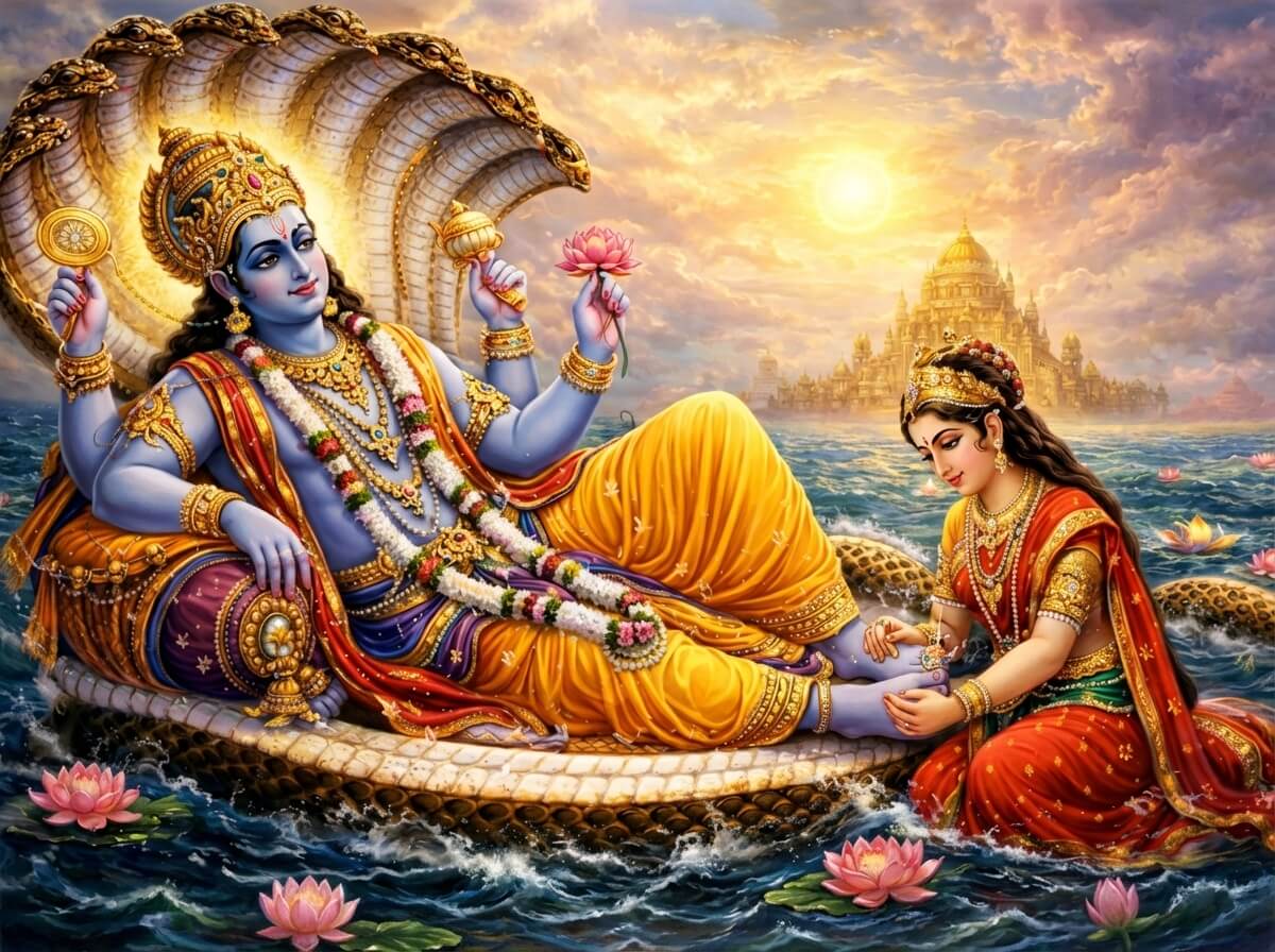 भगवान विष्णु सहस्रनाम पाठ का चित्र